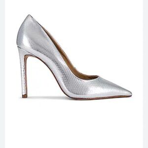 Schutz Lou Pump in Prata Metallic Silver Stiletto Heels